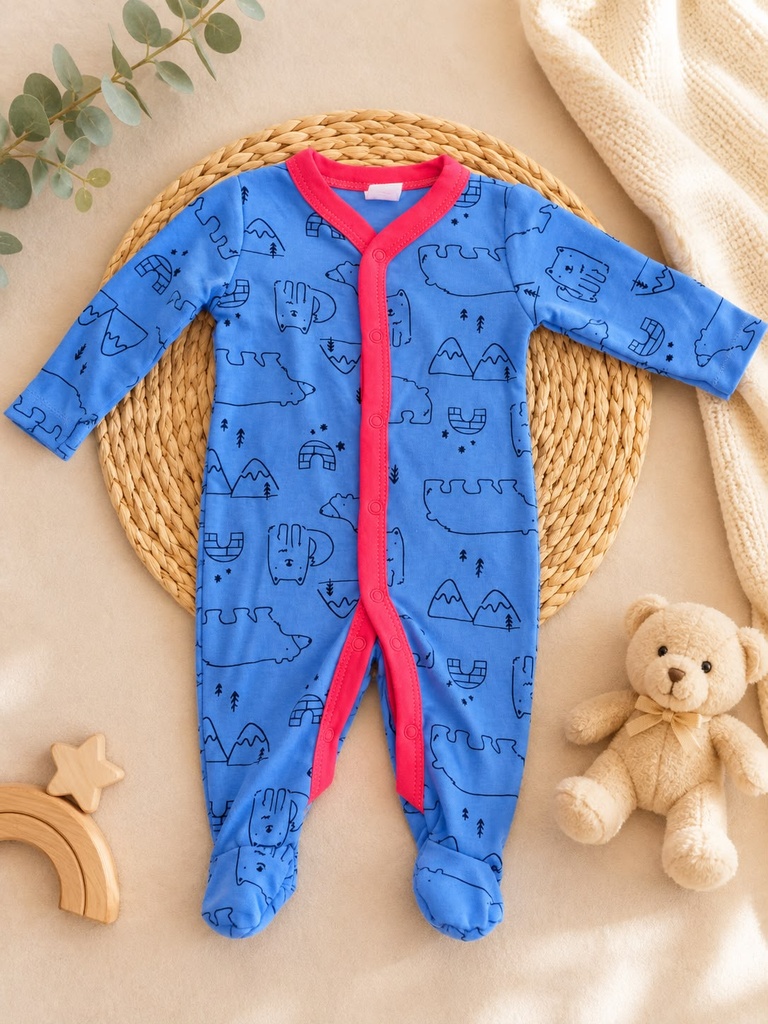 Blue bear boy jumpsuit (9-12 months)